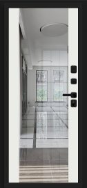 Дополнительное изображение товара Входная стальная дверь Браво Лайнер-3 Black Carbon/Off-white