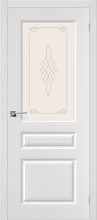 Изображение товара Межкомнатная дверь с ПВХ-пленкой Браво Статус-15 (Белый) остекленная