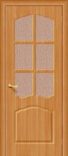 Изображение товара Межкомнатная дверь с ПВХ-пленкой Браво Лидия П-18 (МиланОрех) остекленная