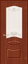 Изображение товара Межкомнатная дверь с ПВХ-пленкой Браво Модена П-17 (ИталОрех) остекленная