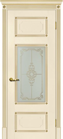 Межкомнатная дверь с эко шпоном Мариам Флоренция 3 Магнолия остекленная — фото 1