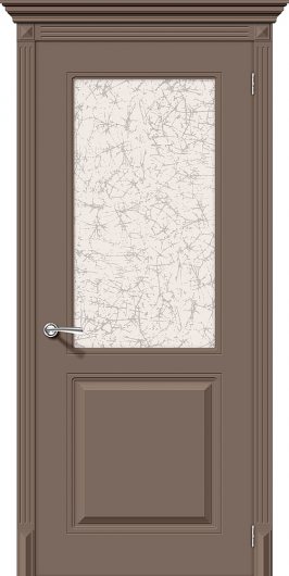 Межкомнатная эмалированная дверь Браво Блюз К-13 (Мокко) остекленная — фото 1
