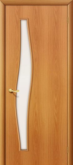 Межкомнатная ламинированная дверь Браво 6С Л-12 (МиланОрех) остекленная — фото 1