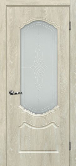 Межкомнатная дверь с ПВХ-пленкой Мариам Сиена 2 Дуб седой остекленная — фото 1