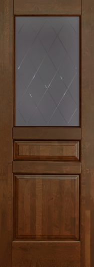 Межкомнатная дверь из массива Ока Валенсия Античный орех остекленная — фото 1