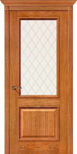 Межкомнатная шпонированная дверь Белорусские двери Шервуд Д-10 (Золотой Дуб) остекленная — фото 1