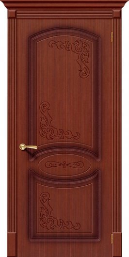 Межкомнатная дверь шпон файн-лайн Браво Азалия Ф-15 (Макоре) глухая — фото 1