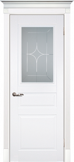Ульяновская дверь Смальта 01 Белый остекленная — фото 1