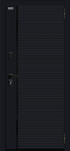 Входная стальная дверь Браво Лайнер-3 Total Black/Nordic Oak — фото 1