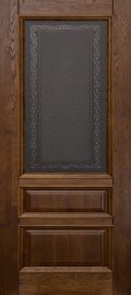 Изображение товара Межкомнатная дверь из массива Ока Аристократ №2 Античный орех остекленная
