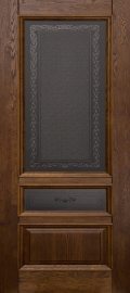 Изображение товара Межкомнатная дверь из массива Ока Аристократ №3 Античный орех остекленная