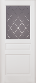 Изображение товара Межкомнатная дверь из массива Ока Валенсия Эмаль белая остекленная