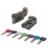 Изображение товара Цилиндровый механизм MaxPro7002Knob70mm(30+10+30) GR графит 7key с вертушкой