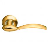 Изображение товара Ручка дверная на круглой розетке ARCHIE S010 103 Комбинация матового и блестящего золота
