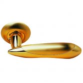 Изображение товара Ручка дверная на круглой розетке ARCHIE S010 61 Комбинация матового и блестящего золота