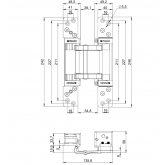 Изображение товара Петля скрытой установки HH-180-200 (200 кг на 2 петли, 180 угол открывания) BL (черная)