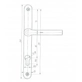 Изображение товара Ручка дверная на планке РФ1-85.25 (85 мм) черный матовый