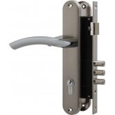 Изображение товара Замок цилиндровый с в комплекте с ручкой LOCKSET.9013 (SET F9011) SN/CP мат.никель