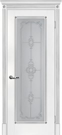 Изображение товара Межкомнатная дверь с эко шпоном Мариам Флоренция 1 Белый остекленная