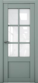 Изображение товара Межкомнатная дверь с экошпоном Aurum Doors Кобальт Co 21 Deep Green Белый лакобель