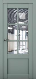 Изображение товара Межкомнатная дверь с экошпоном Aurum Doors Кобальт Co 21 Deep Green Прозрачное стекло