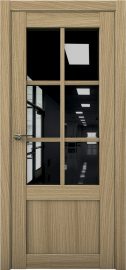Изображение товара Межкомнатная дверь с экошпоном Aurum Doors Кобальт Co 21 Дуб Светлый Черный лакобель