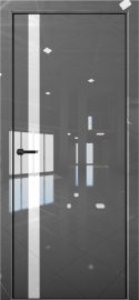 Изображение товара Межкомнатная дверь с экошпоном Aurum Doors Платина Pt 7 Crystall Gray Black Edition Белый лакобель