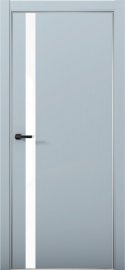 Изображение товара Межкомнатная дверь с экошпоном Aurum Doors Паладий Pd 7 Deep Blue Анодированная кромка Al Белый лакобель