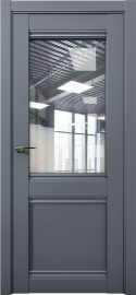 Изображение товара Межкомнатная дверь с экошпоном Aurum Doors Кобальт Co 12 Антрацит Прозрачное стекло