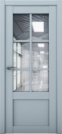 Изображение товара Межкомнатная дверь с экошпоном Aurum Doors Кобальт Co 21 Deep Blue Прозрачное зеркало