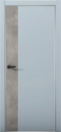 Изображение товара Межкомнатная дверь с экошпоном Aurum Doors Паладий Pd 6 Deep Blue Анодированная кромка Al Бетон LOFT