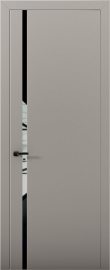 Изображение товара Межкомнатная дверь с экошпоном Aurum Doors Палладий Pd 08 Варм грей Кромка ABC Черный лакобель