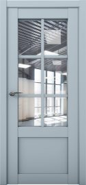 Изображение товара Межкомнатная дверь с экошпоном Aurum Doors Кобальт Co 21 Deep Blue Прозрачное стекло