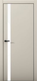 Изображение товара Межкомнатная дверь с экошпоном Aurum Doors Паладий Pd 7 Силк Грей Black Edition Белый лакобель