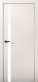 Изображение товара Межкомнатная дверь с экошпоном Aurum Doors Паладий Pd 7 Магнолия Анодированная кромка Al Белый лакобель
