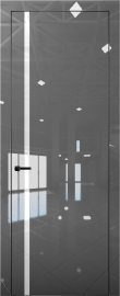 Изображение товара Межкомнатная дверь с экошпоном Aurum Doors Платина Pt 8 Crystall Gray Black Edition Белый лакобель