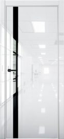 Изображение товара Межкомнатная дверь с экошпоном Aurum Doors Платина Pt 7 Crystall White Al White Черный лакобель