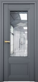 Изображение товара Межкомнатная дверь с экошпоном Aurum Doors Кобальт Co 34 Антрацит Прозрачное зеркало