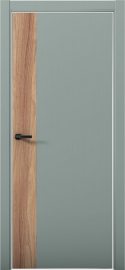 Изображение товара Межкомнатная дверь с экошпоном Aurum Doors Паладий Pd 6 Deep Green Al White Дуб Натуральный