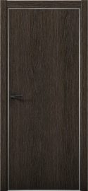 Изображение товара Межкомнатная дверь с экошпоном Aurum Doors Плутоний Pu 1 Дуб Темный Анодированная кромка Al