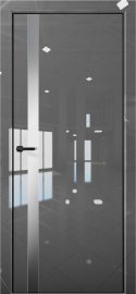 Изображение товара Межкомнатная дверь с экошпоном Aurum Doors Платина Pt 7 Crystall Gray Black Edition Сильвер грей