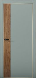 Изображение товара Межкомнатная дверь с экошпоном Aurum Doors Паладий Pd 6 Deep Green Gold Edition Орех Пекан