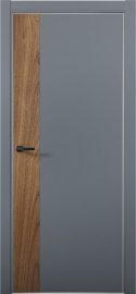 Изображение товара Межкомнатная дверь с экошпоном Aurum Doors Паладий Pd 6 Антрацит Анодированная кромка Al Орех Пекан
