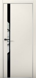Изображение товара Межкомнатная дверь с экошпоном Aurum Doors Паладий Pd 7 Магнолия Анодированная кромка Al Черный лакобель