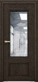 Изображение товара Межкомнатная дверь с экошпоном Aurum Doors Кобальт Co 34 Дуб Темный Прозрачное зеркало