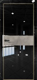 Изображение товара Межкомнатная дверь с экошпоном Aurum Doors Платина Pt 5 Crystall Black Gold Edition Бетон LOFT