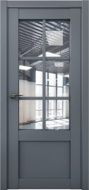 Изображение товара Межкомнатная дверь с экошпоном Aurum Doors Кобальт Co 21 Антрацит Прозрачное стекло