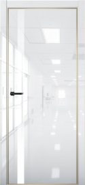 Изображение товара Межкомнатная дверь с экошпоном Aurum Doors Платина Pt 7 Crystall White Gold Edition Белый лакобель