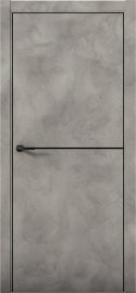 Изображение товара Межкомнатная дверь с экошпоном Aurum Doors Плутоний Pu 2 Бетон LOFT Black Edition