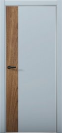 Изображение товара Межкомнатная дверь с экошпоном Aurum Doors Паладий Pd 6 Deep Blue Анодированная кромка Al Орех Пекан
